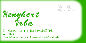 menyhert vrba business card